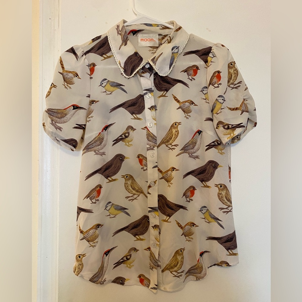 bird ornithology blouse from modcloth